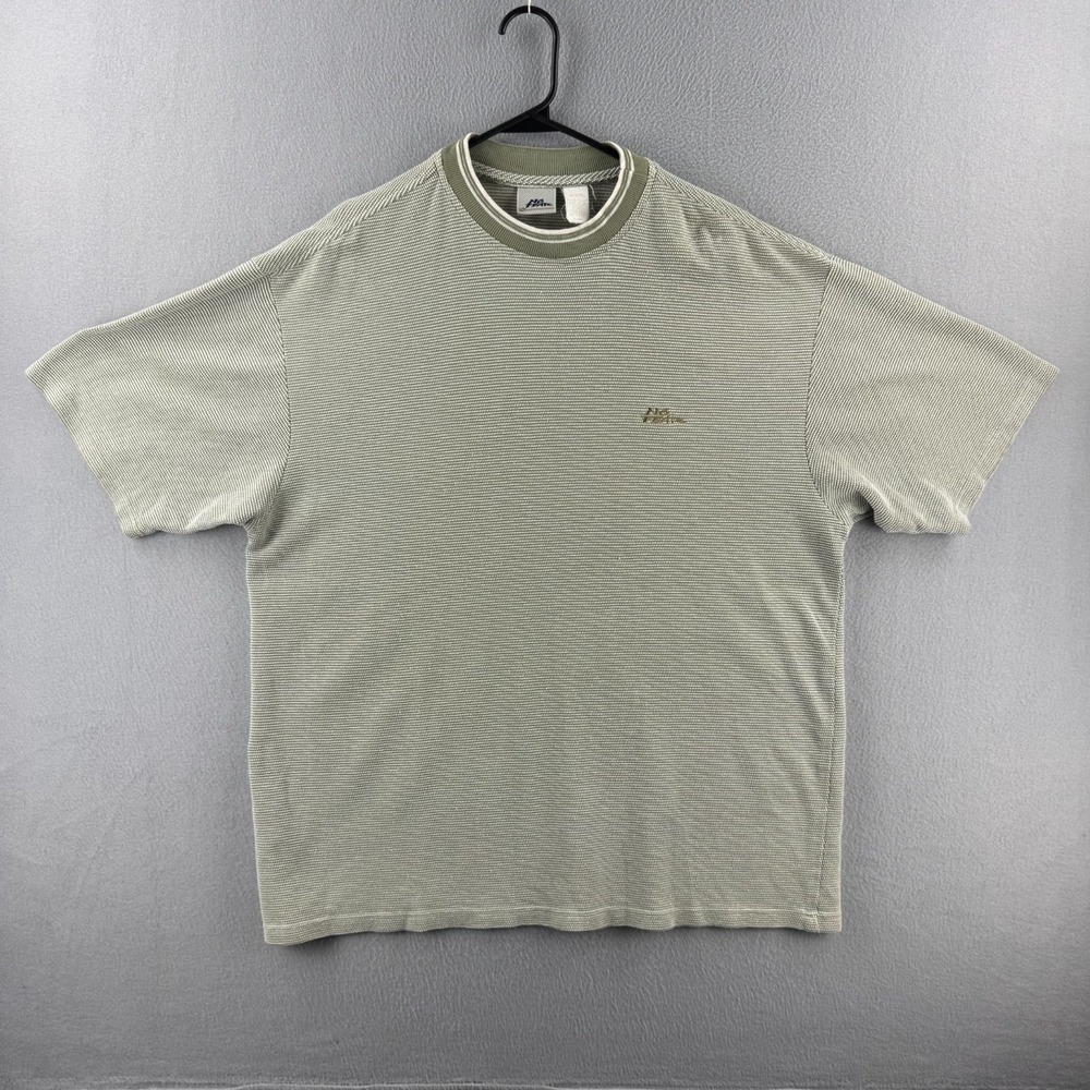 Vintage No Fear T Shirt Mens XL Green Knit Cotton Crewneck Tee Made in USA 90s